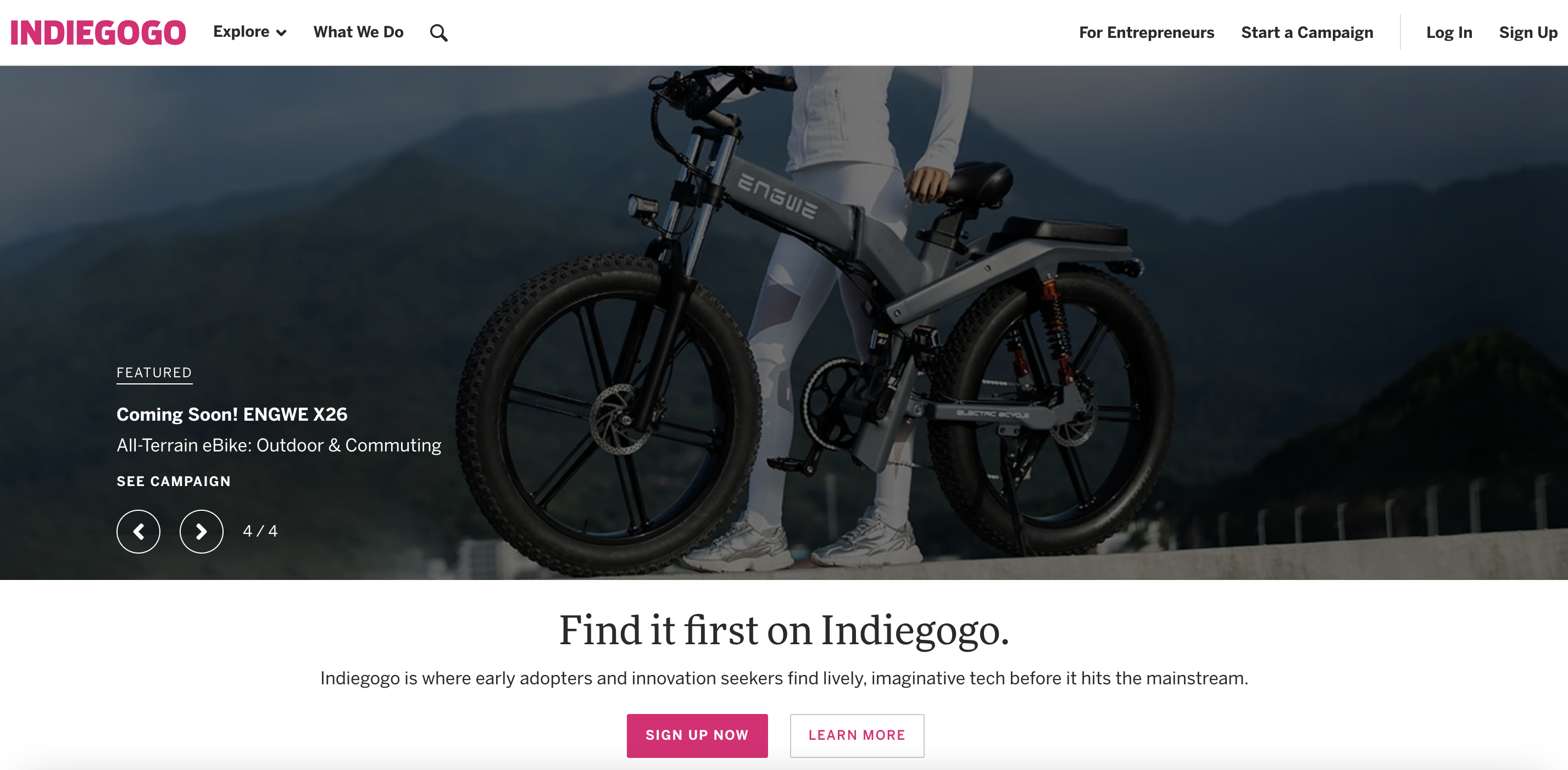 Indiegogo crowdfunding platform